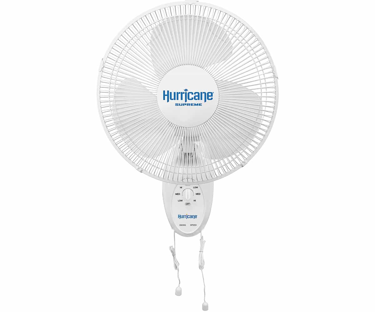 Hurricane Supreme Oscillating Wall Mount Fan 12"