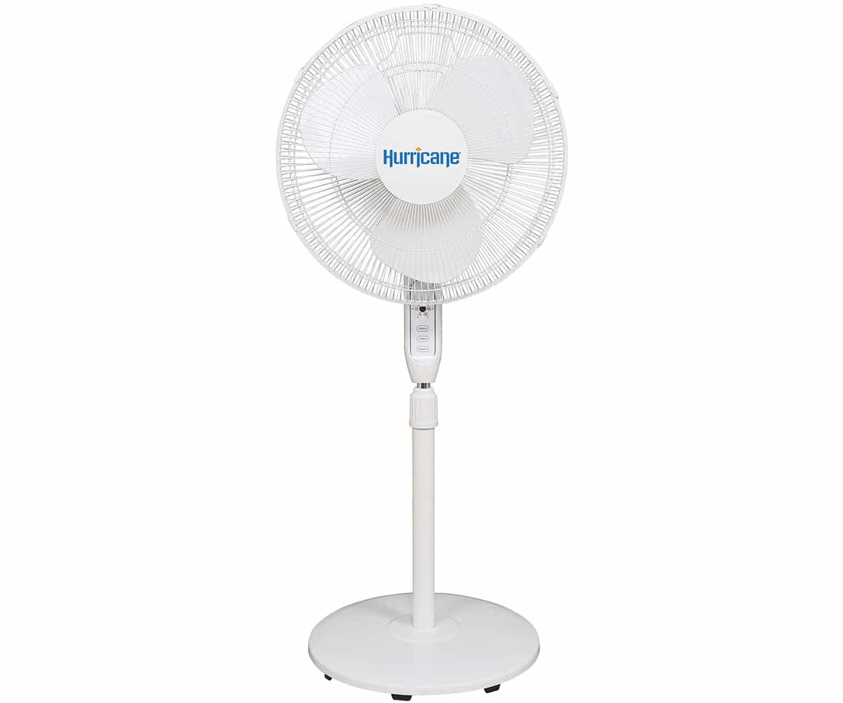 Hurricane Supreme Stand Fan w/ Remote 16 in White *