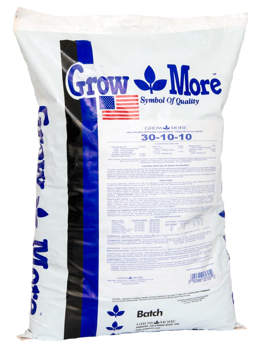 Grow More Water Soluble 30-10-10, 25 lbs — product photo