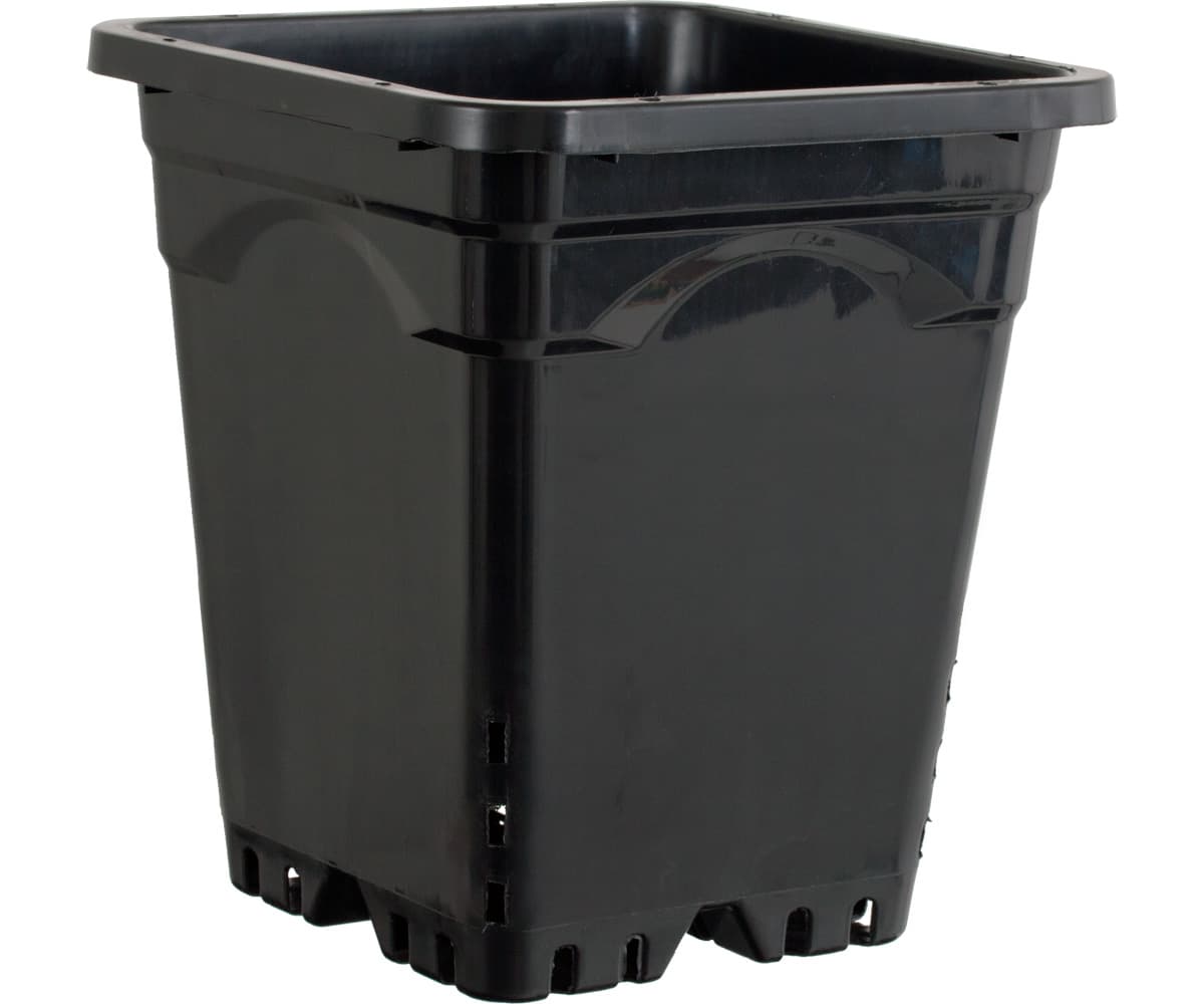 Active Aqua 12" x 12" Square Black Pot, 12" Tall, case of 24 — product photo