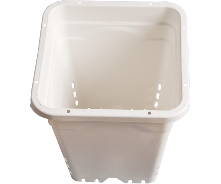 Active Aqua 12" x 12" Square White Pot, 12" Tall, case of 24 — product photo