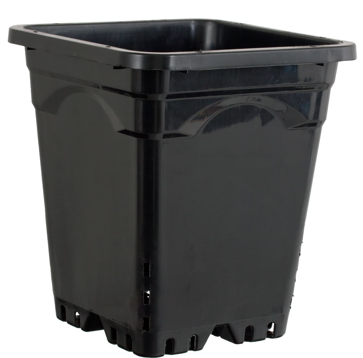 Active Aqua 9" x 9" Square Black Pot, 10" Tall, case of 24 — product photo