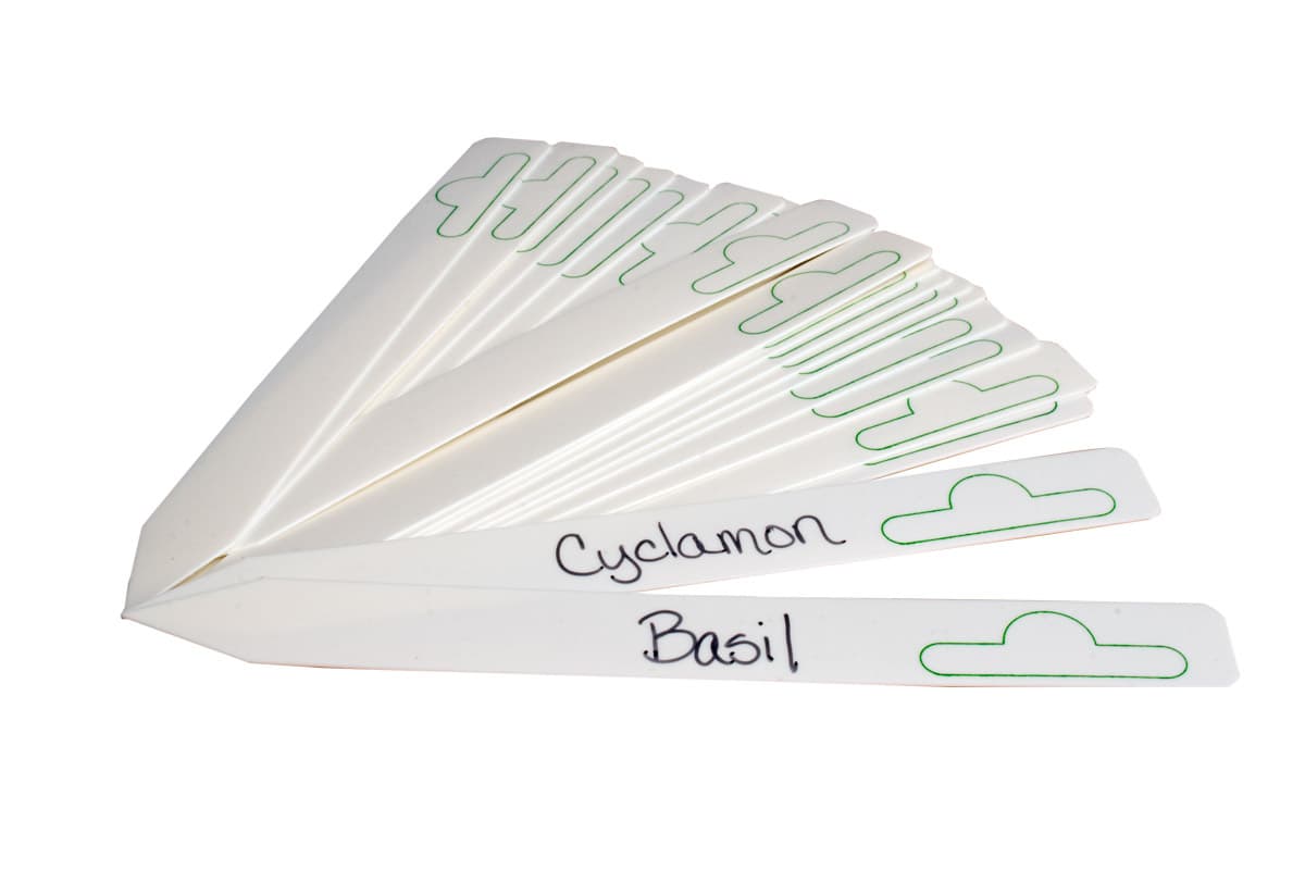 Hydrofarm Plastic Plant Marker, White, 6" x 5/8", pack of 50 — product photo