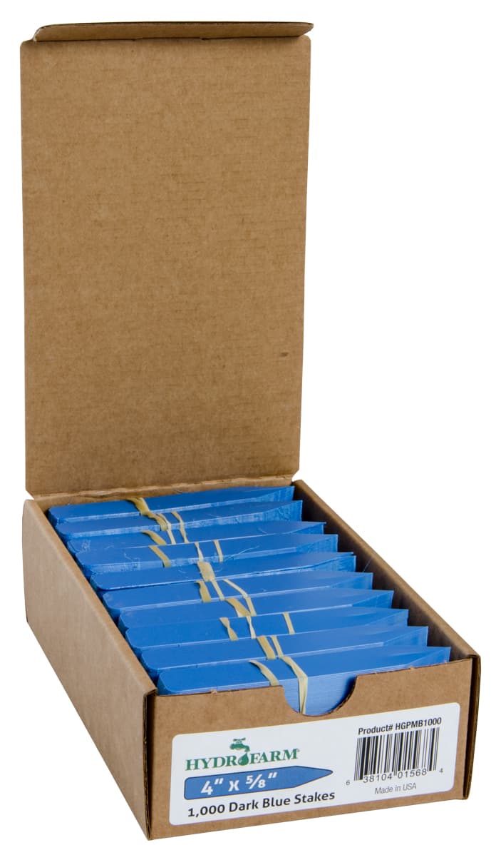 Hydrofarm  Plant Stake Labels, Blue, 4" x 5/8", case of 1000 — product photo