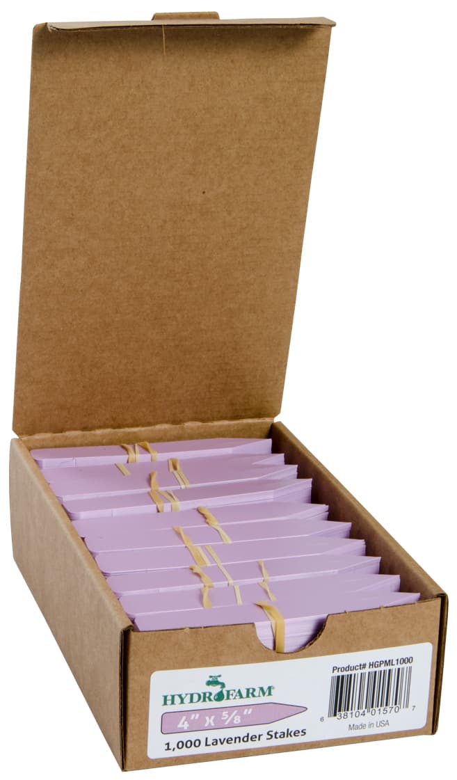 Hydrofarm Plant Stake Labels, Lavender, 4" x 5/8", case of 1000 — product photo