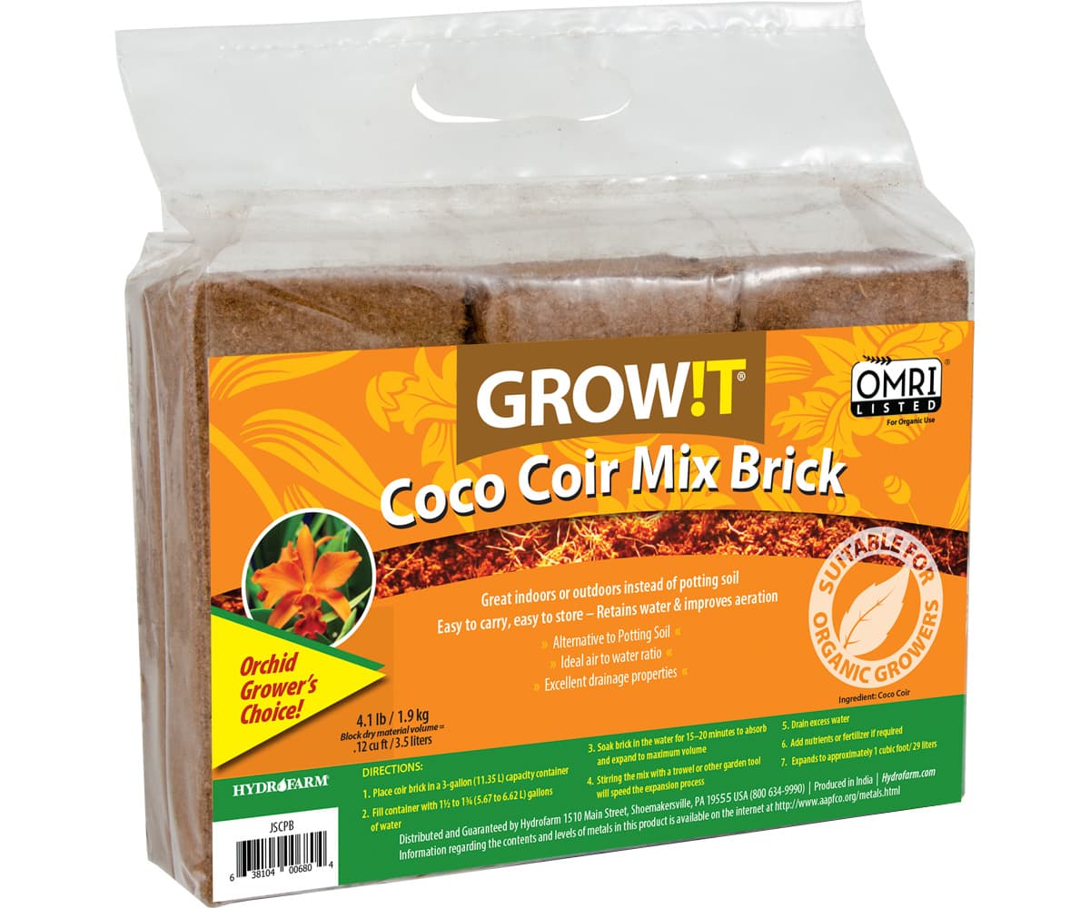GROW!T Coco Coir Mix Brick, pack of 3 — product photo