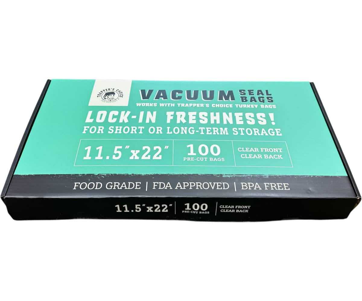 Trapper's Choice 11.5" x 22" Clear/Clear Vacuum Seal Bags (4Mil) Pack of 100 — product photo