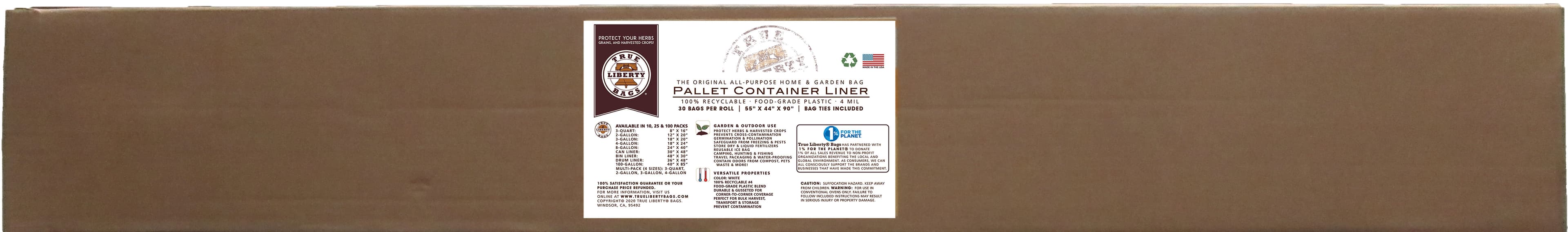 Pallet Container Liner 55" x 44" x 90", 30 bags/roll, white * — product photo