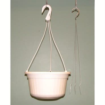 BLD 10" POP White Hanging Basket with Wire Hanger 50/CS — photo 1 of 2