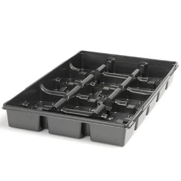 Landmark 04.50 Square Press Fit Tray 15 Count Black 50 Per Case 32 Cases Per Pallet — photo 1 of 2