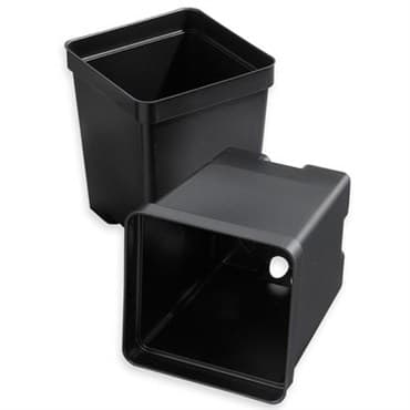 T. O. Plastics 04.50 Sq Pot Square Vacuum Deep 3X5 Black 375 Per Case 28Cs/Pl 700051C — photo 1 of 2