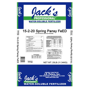 Jacks Prof Spring Pansy FeED 15-2-20 25Lb (80/Pl) HAZ — thumbnail 1 of 2