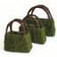 SuperMoss 3pc Set Beaumont Wicker Handle Purse Moss Deco Planters — thumbnail 1 of 2