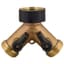 Melnor 2 Way Metal Hose Connector W/ Shut Off Valves — thumbnail 1 of 2