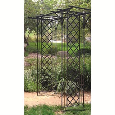 Panacea 84"x75"x26" Black Garden Arbor With Lattice — photo 1 of 2