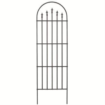 Panacea 80" Black French Arch Trellis With Finials — photo 1 of 2