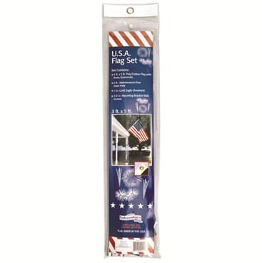 FlagZone 3'x5' Poly Cotton US Flag Set with 6' Pole — photo 1 of 2
