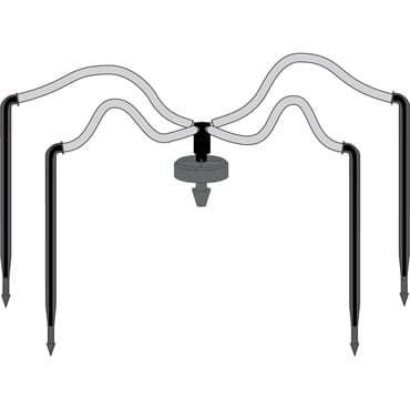 NET 24" 4-Way Flat MOD Manifold Assembly Short Angle Arrow Dripper w/ Super Flex UV White PE Tubing 25/Bag — photo 1 of 2