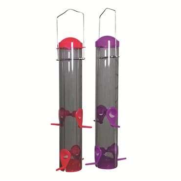 Audubon Dual Port Multi Color Plastic Tube Feeder — photo 1 of 2