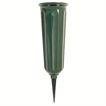 Memorial Vase 3" Fluted Green Round Bottom — photo 1 of 2