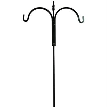 AGW 90"x24" Square Tall Double Shepherd Hook w/ Finial Black — photo 1 of 2
