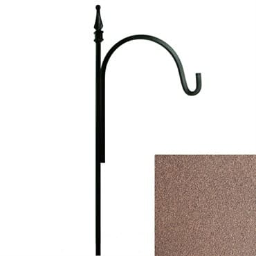 AGW 90"x12" Square Tall Single Shepherd Hook w/ Finial Bronze — photo 1 of 2