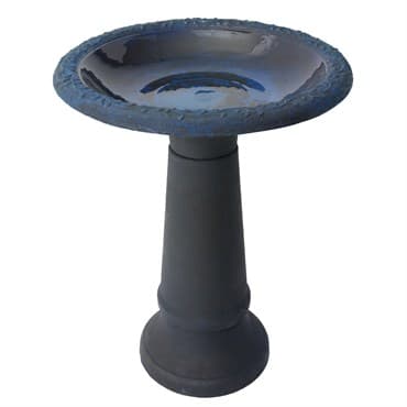 Algreen Acerra 20" Stone Composite Birdbath Blue — photo 1 of 2