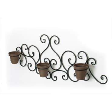 Algreen Victorian Scroll Wall Art w/ 3 Planters Brown — photo 1 of 2