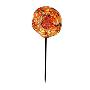 APM Art Glass Poppy Flower Stake Orange — photo 1 of 2