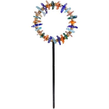APM Art Glass Round Stake Recycled Rock Rainbow — photo 1 of 2