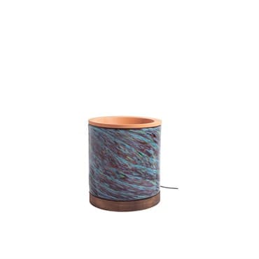 APM 8" Art Glass LED Planter w/ Wood Base Purple — photo 1 of 2