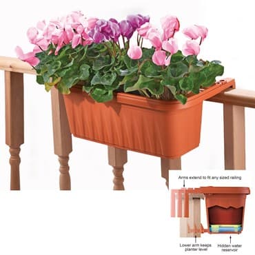 Apollo 20" Adjustable Railing Planter Terra Cotta — photo 1 of 2