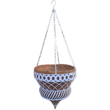 Austram 14" Queen Anne Parasol Hanging Planter White — photo 1 of 2