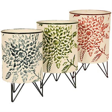 Braun Stamped Floral Planters — photo 1 of 2