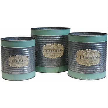 Braun Turquoise Round Planters Set Of 3 — photo 1 of 2