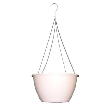 BLD 16.00 SL HANGING BASKET 16.00 X 9.75 18.9 L 5 GALLON WITH GREEN FLEX 26" HANGER WHITE 15/CS 20CS/PL — photo 1 of 2