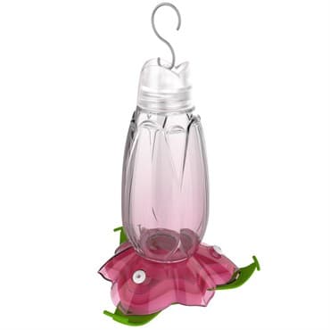 Classic 12oz Glass Floral Hummingbird Feeder Pink — photo 1 of 2
