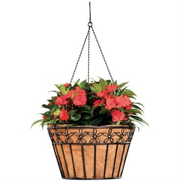 Deer Park 16" Hanging Daisy Ribbon Basket w/ Liner Black — photo 1 of 2