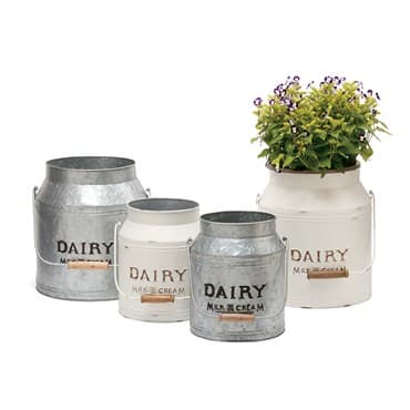 Deer Park 2pc Set Dairy Jug Cream & Galvanized — photo 1 of 2