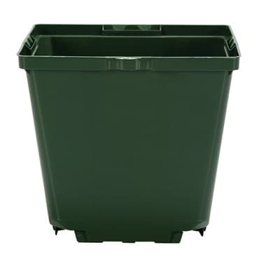DLN 04.50 SQUARE QUICK LOCK POT WITH WAVE LOCK TAG SLOT GREEN, 660 PER CASE, 40 CASES PER PALLET, 4.25in OD x 3.835in H, 1.6 Pint, .752 Liter — photo 1 of 2
