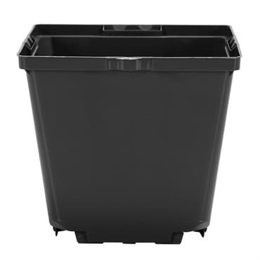 DLN 04.50 SQUARE QUICK LOCK POT WITH WAVE LOCK TAG SLOT BLACK, 660 PER CASE, 40 CASES PER PALLET, 4.25in OD x 3.835in H, 1.6 Pint, .752 Liter — photo 1 of 2