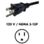 Fluence AC Cord, 6' ( 1829mm ), NEMA 5-15P Plug to M19 Push Lock Connector, Max 125V AC 10/CS — thumbnail 1 of 2
