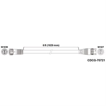 Fluence DC Extension Cable, 6' ( 1829mm ), M19 Push Lock 10/CS — photo 1 of 2