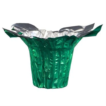 8" POT COVER EVERGREEN LUSTER (150/CS) SILVER INSIDE — photo 1 of 2