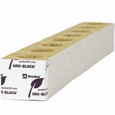 Grodan Gro-Block Improved GR4 - Small 3" (3x3x2.6) w/Hole - Strip - Carton (384/Carton) — photo 1 of 2