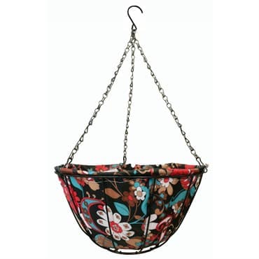 Gardener Select 12" Hanging Basket Black Red Fabric Coco Liner 6/CS — photo 1 of 2