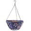 Gardener Select 14" Fabric Hanging Basket Cyan Color Theme with Chain Hanger — thumbnail 1 of 2