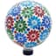 Gardener Select 10" Flower Blue Green Red Collage Glass Mosaic Garden Globe — thumbnail 1 of 2