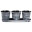 Gardener Select 3 Round Pots with Tray Antique Black 12.6"x4.1"x4.3" 12/CS — thumbnail 1 of 2