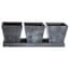 Gardener Select 3 Square Pots with Tray Antique Black 12"x4"x4.1" 24/CS — thumbnail 1 of 2